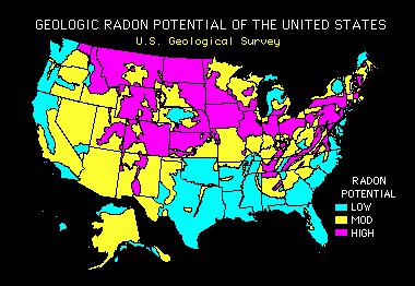 Radon Levels of The United States.